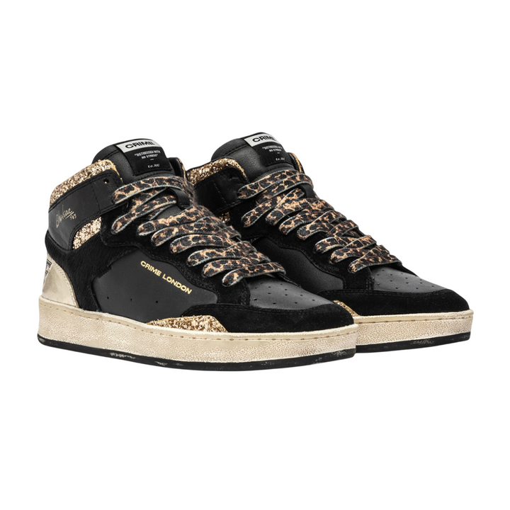 CRIME LONDON SNEAKER CHELSEA HIGH MIDNIGHT GOLD