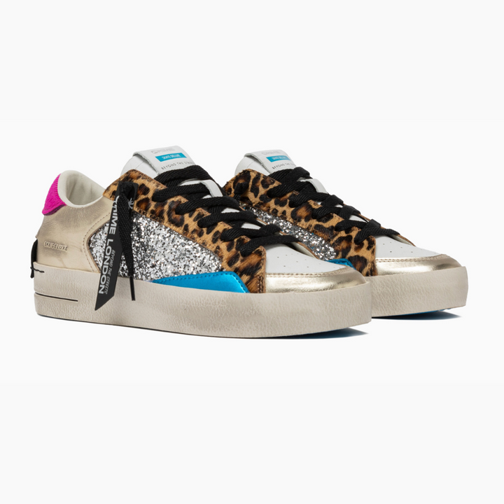 CRIME LONDON SK8 DELUXE LEOPARD SHINE