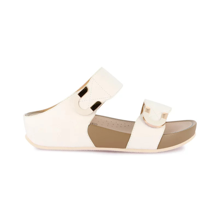 GRUNLAND DIRA Slipper with double hook-and-loop strap White