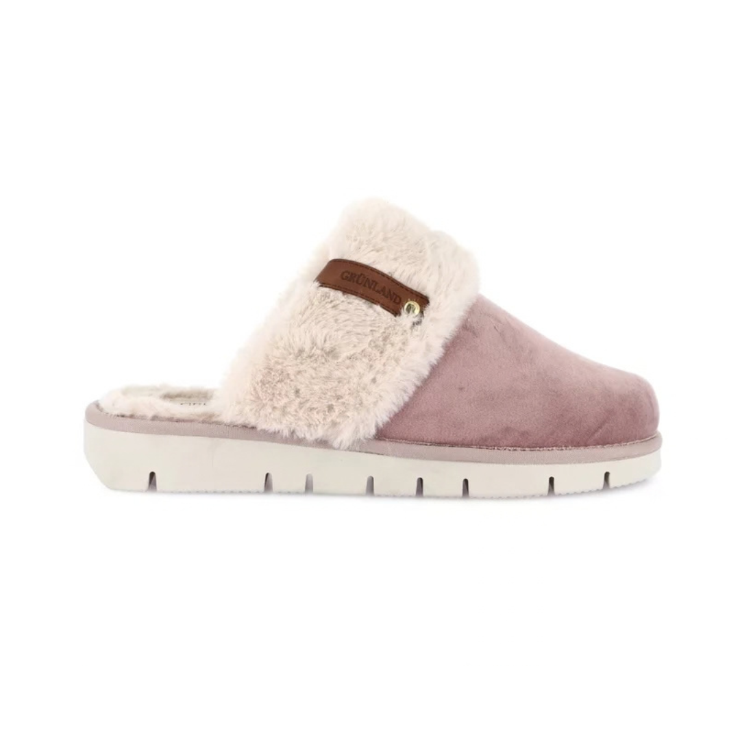 GRUNLAND Loxi Ciabatta Eco Pelliccia Malva