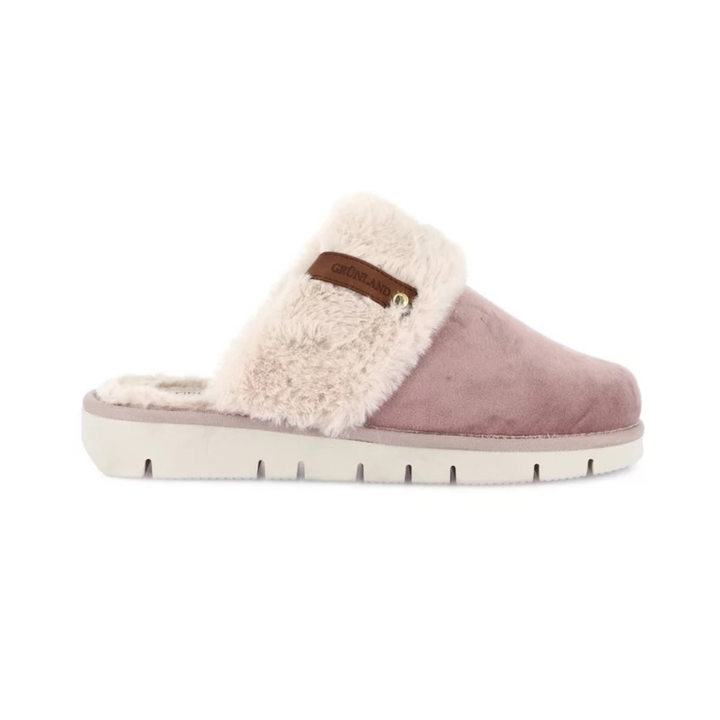 GRUNLAND Loxi Ciabatta Eco Pelliccia Malva