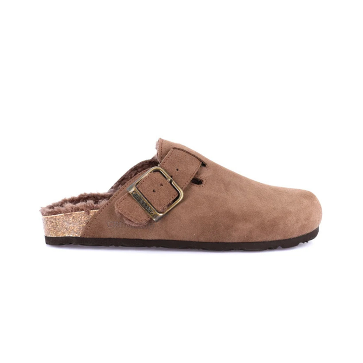 GRUNLAND SARA Ciabatta Camoscio con Fodera Tortora