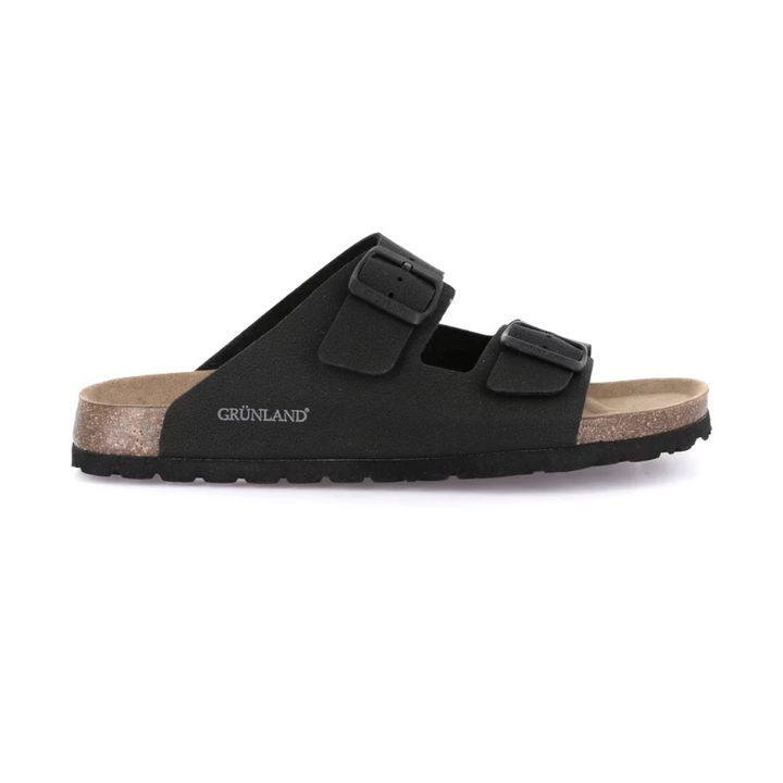 GRUNLAND Ciabatta BOBO doppia fibbia Nero