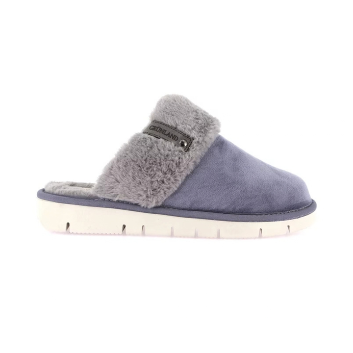 GRUNLAND Loxi Ciabatta Eco Pelliccia Jeans