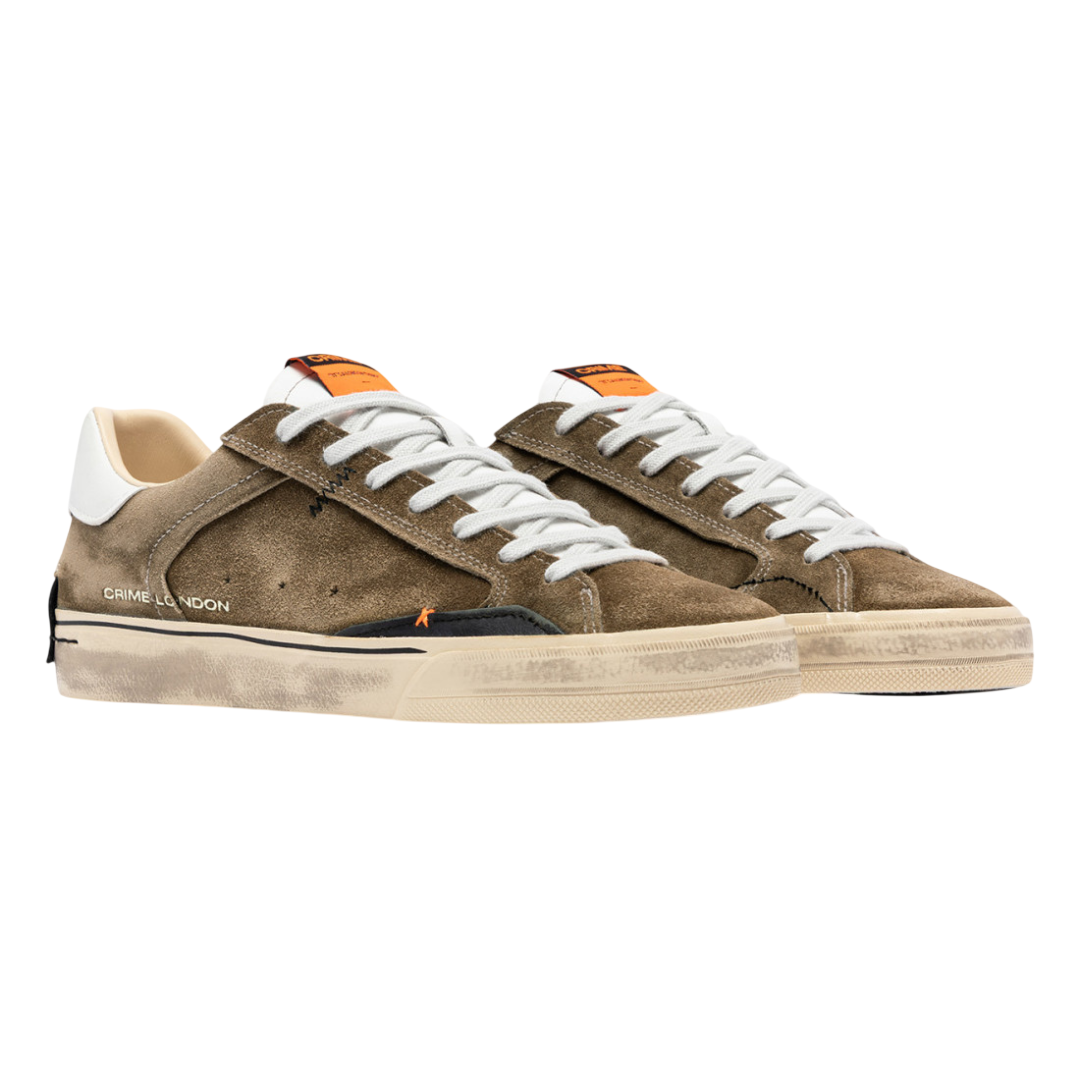 CRIME LONDON Sneaker Deconstructed Brown Flame