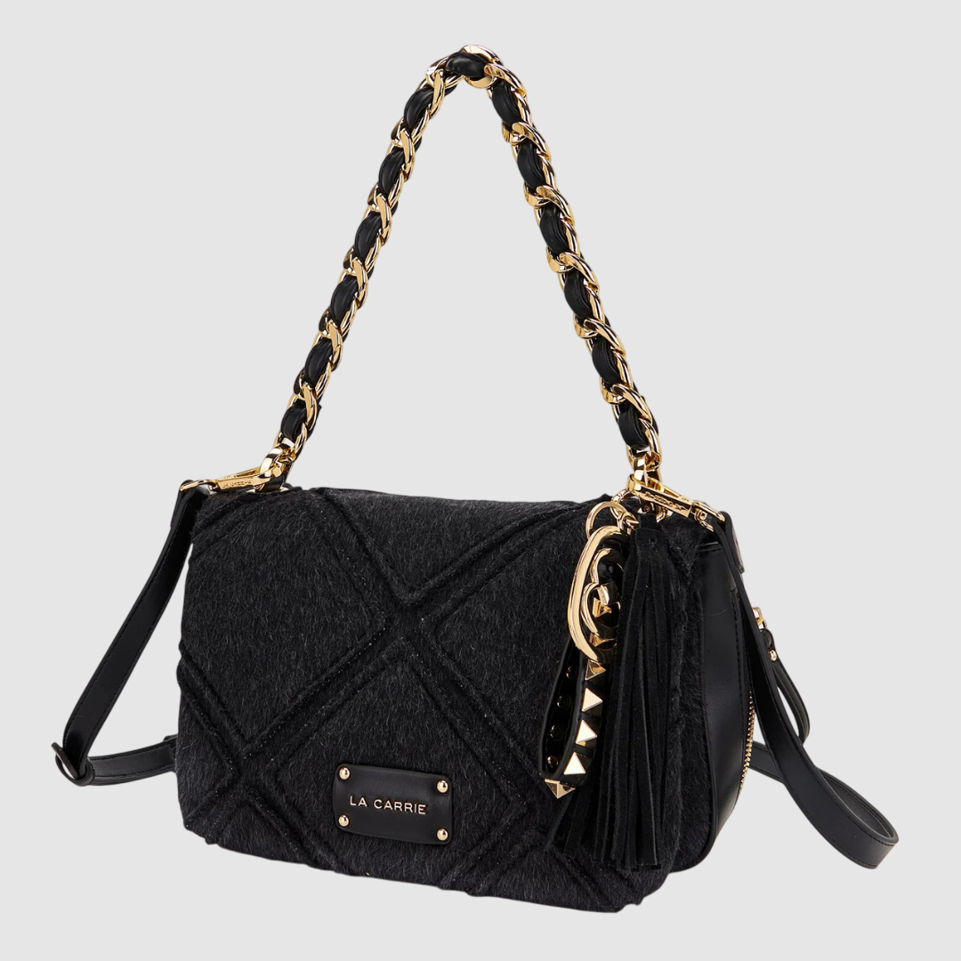 LA CARRIE Borsa a spalla Isabel Mongolia MEDIA BLACK