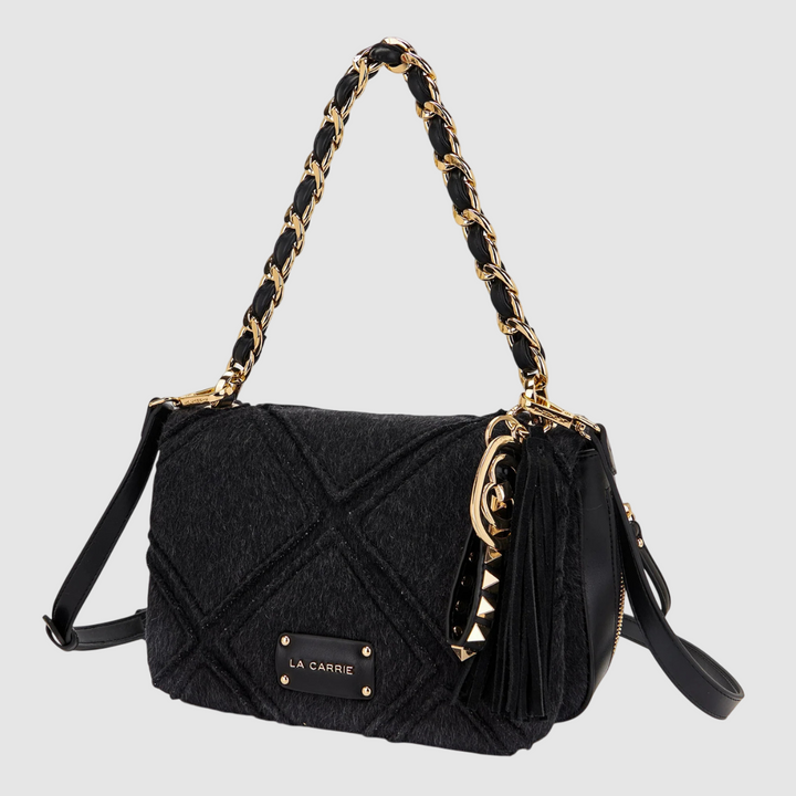 LA CARRIE Borsa a spalla Isabel Mongolia MEDIA BLACK