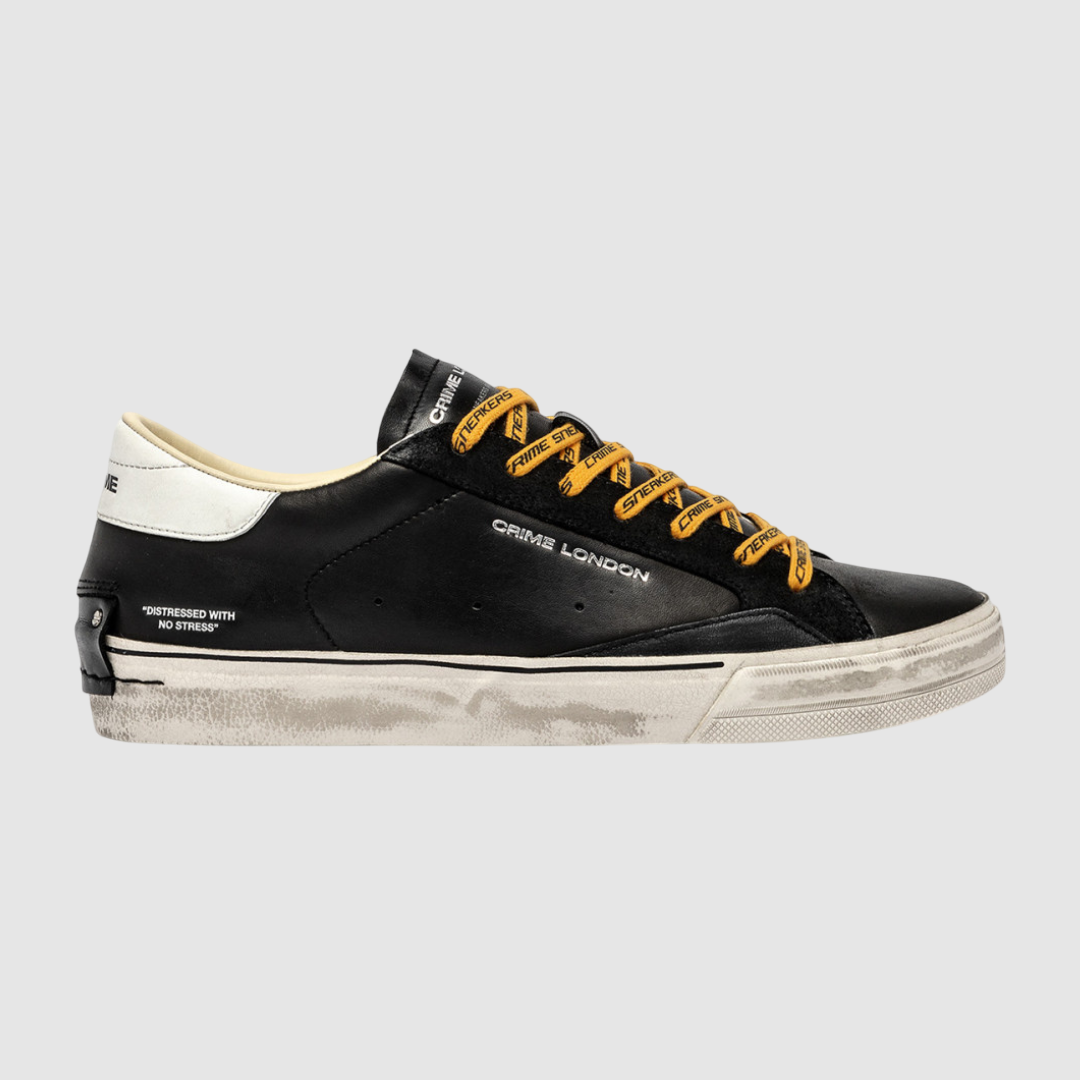 CRIME LONDON SNEAKER DISTRESSED DUSKY BLACK