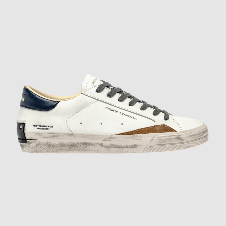 CRIME LONDON SNEAKER DISTRESSED BLUE AMBER