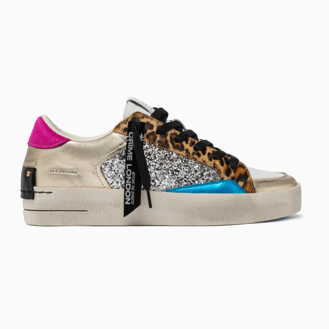 CRIME LONDON SK8 DELUXE LEOPARD SHINE