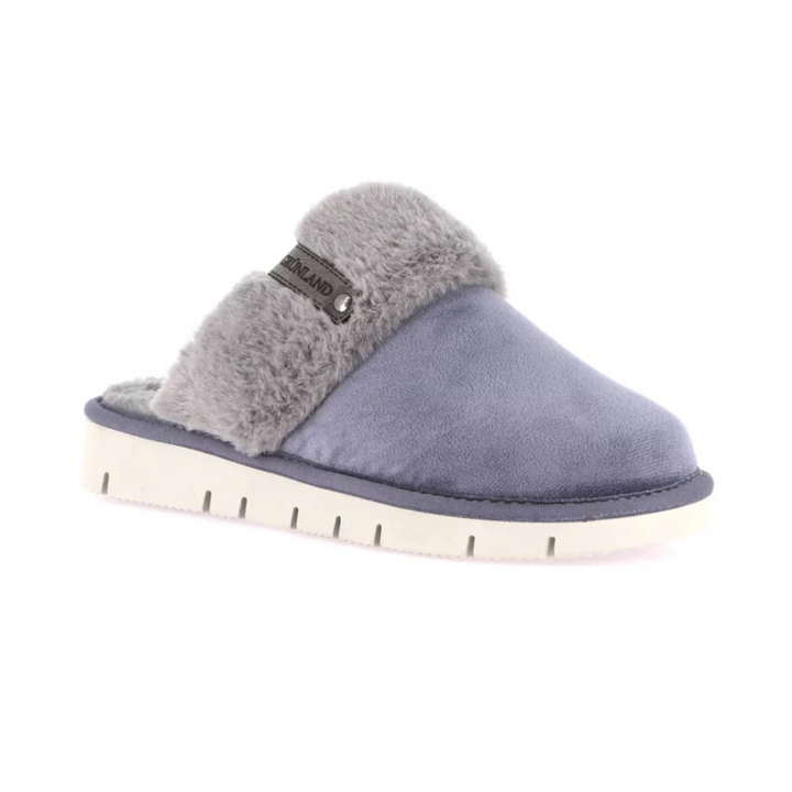 GRUNLAND Loxi Ciabatta Eco Pelliccia Jeans