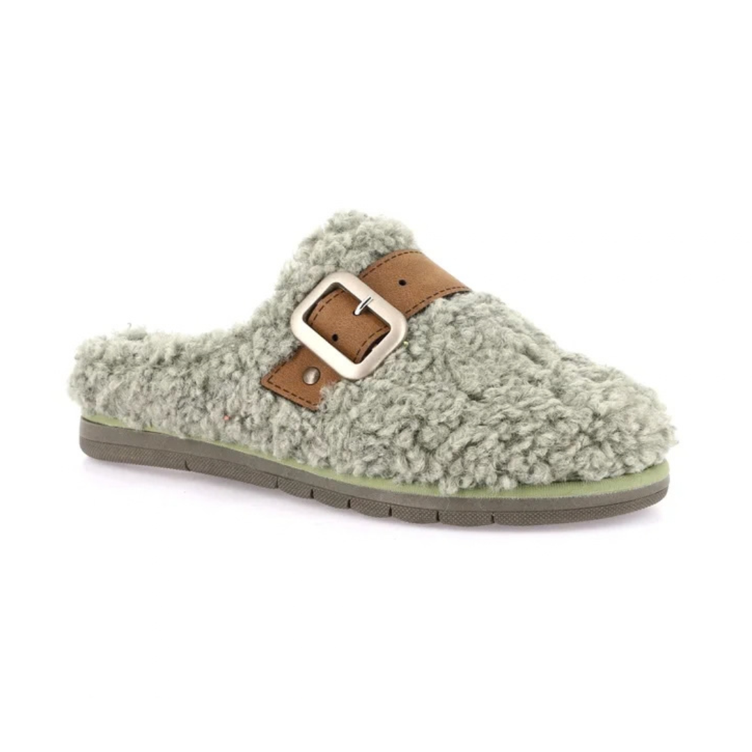 GRUNLAND Rasa Ciabatta Teddy Fibbia Laterale Menta