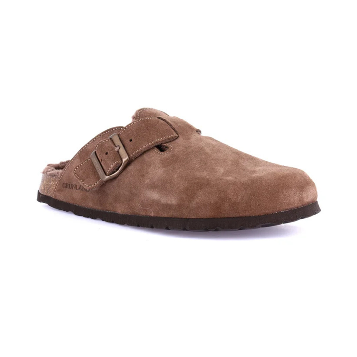 GRUNLAND BOBO Sabot Uomo Fodera in Teddy Terra