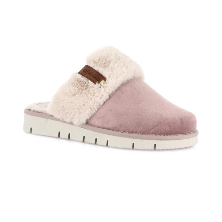 GRUNLAND Loxi Ciabatta Eco Pelliccia Malva