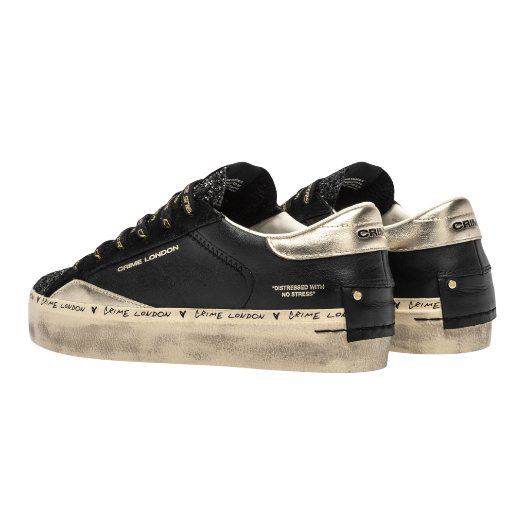 CRIME LONDON Sneaker Distressed Platform Black Dusk