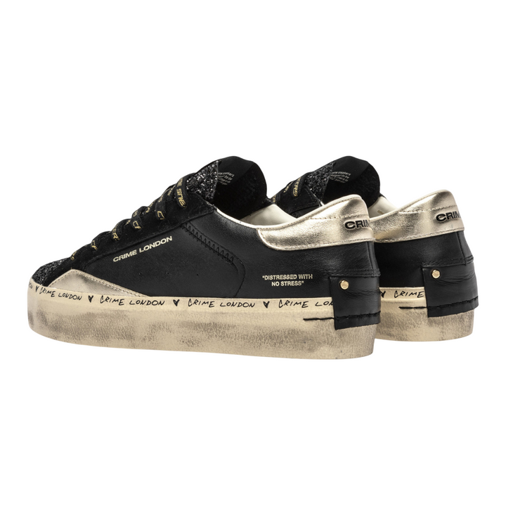 CRIME LONDON Sneaker Distressed Platform Black Dusk