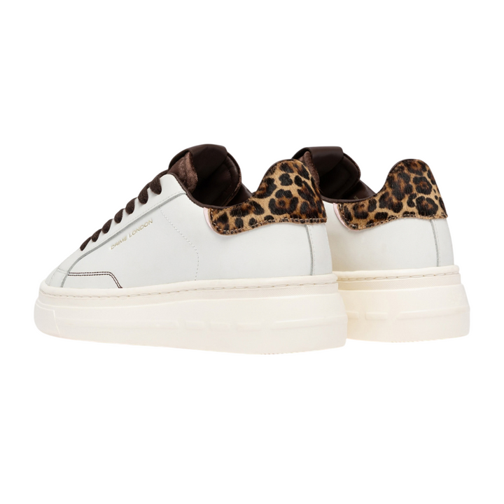 CRIME LONDON New Elevate White Cheetah Sneaker