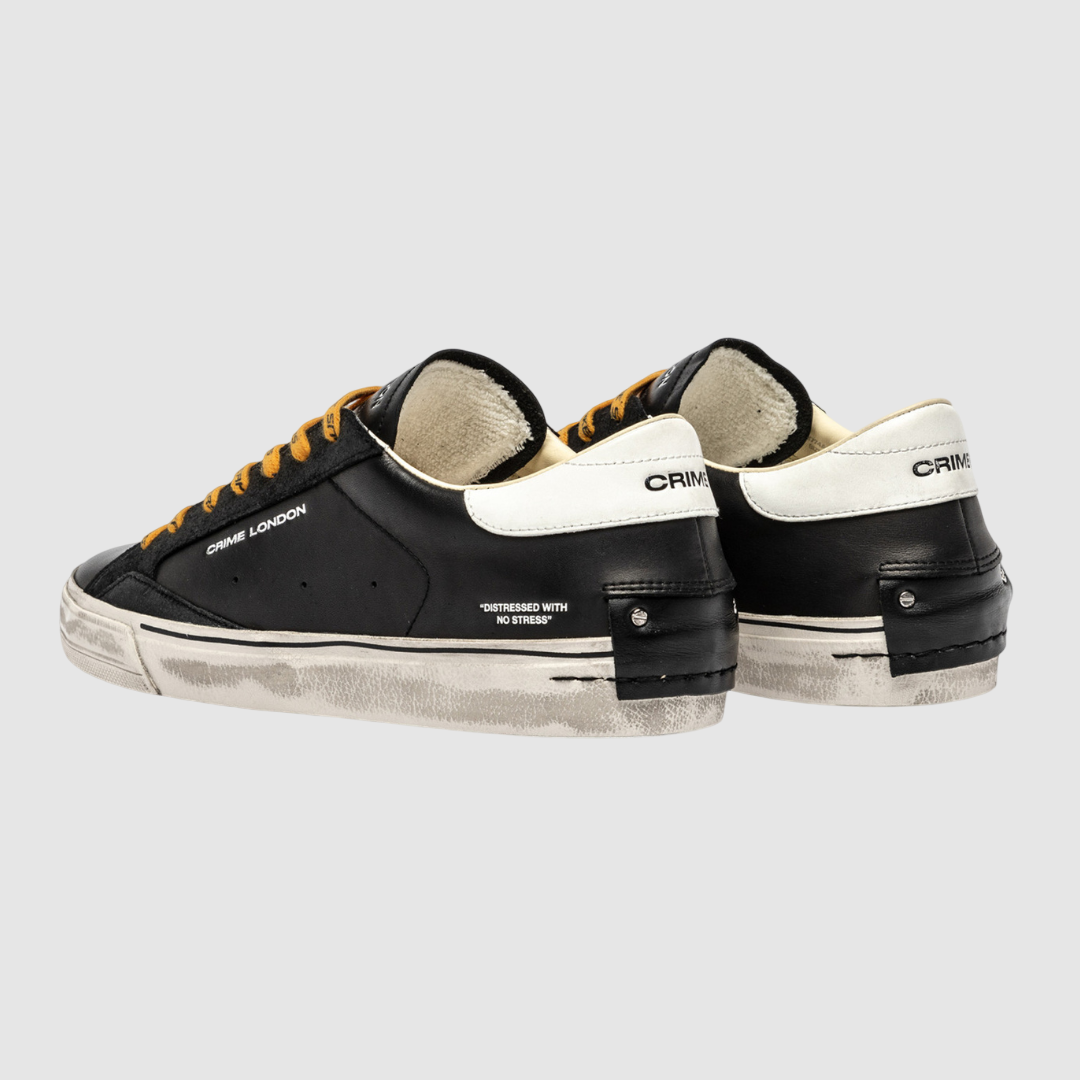 CRIME LONDON SNEAKER DISTRESSED DUSKY BLACK