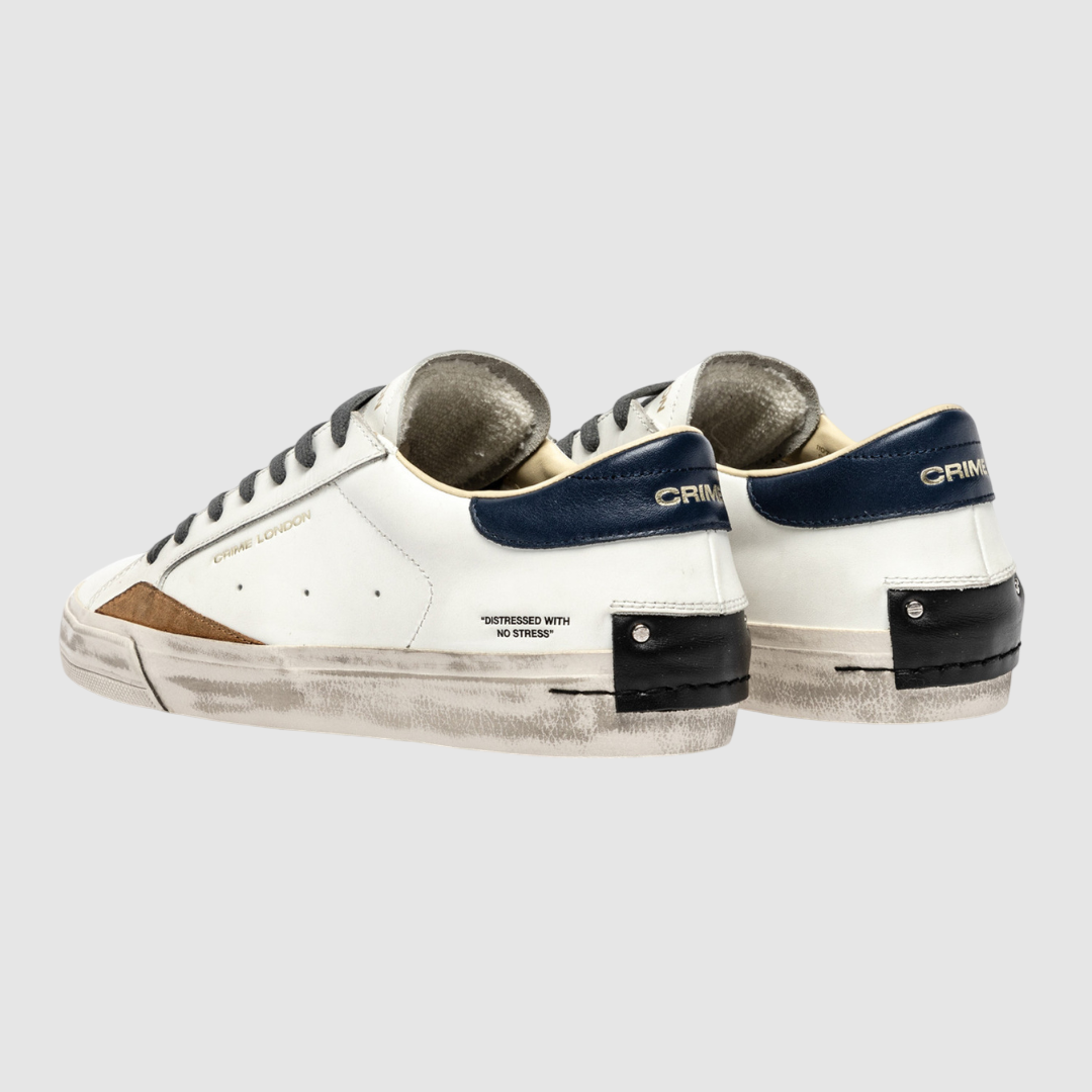 CRIME LONDON SNEAKER DISTRESSED BLUE AMBER