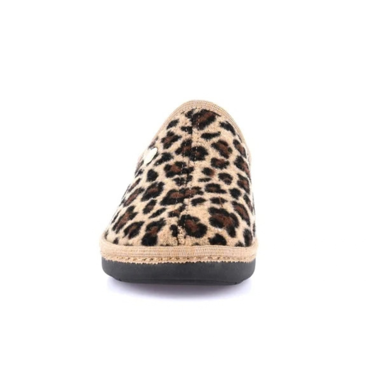 GRUNLAND Alme Ciabatta Tessuto Animalier Beige