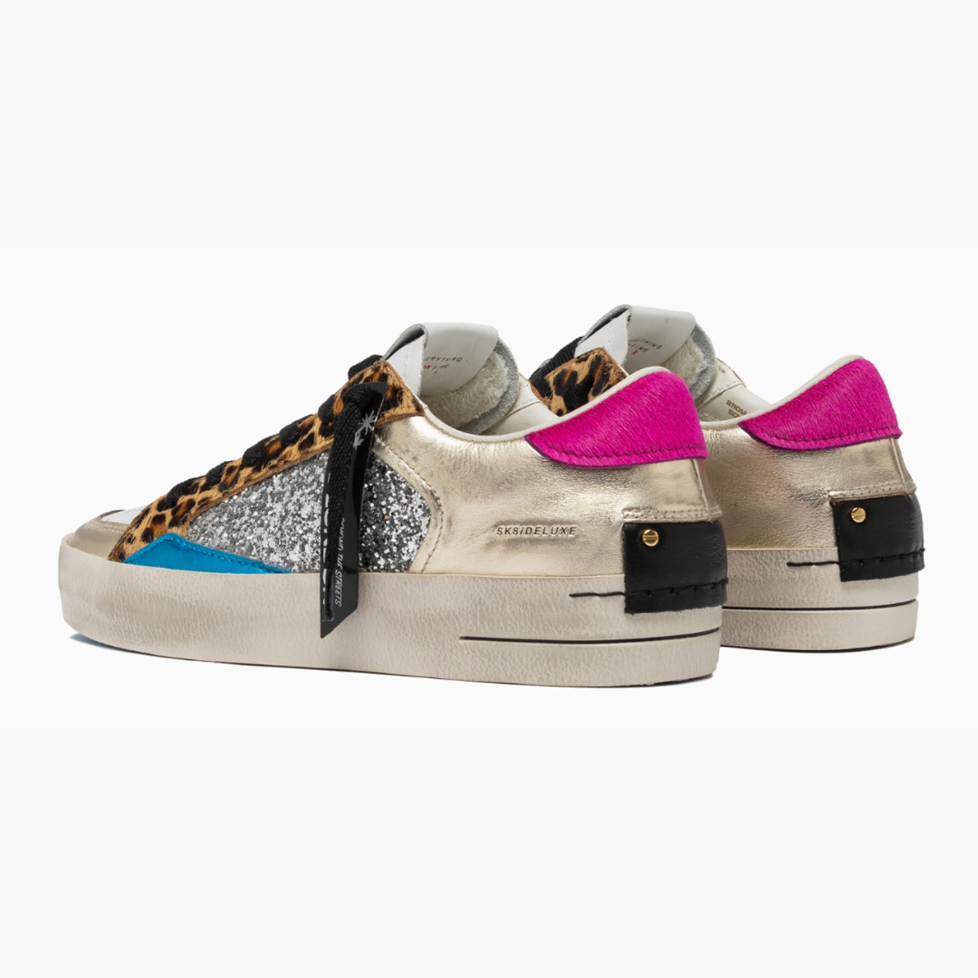 CRIME LONDON SK8 DELUXE LEOPARD SHINE