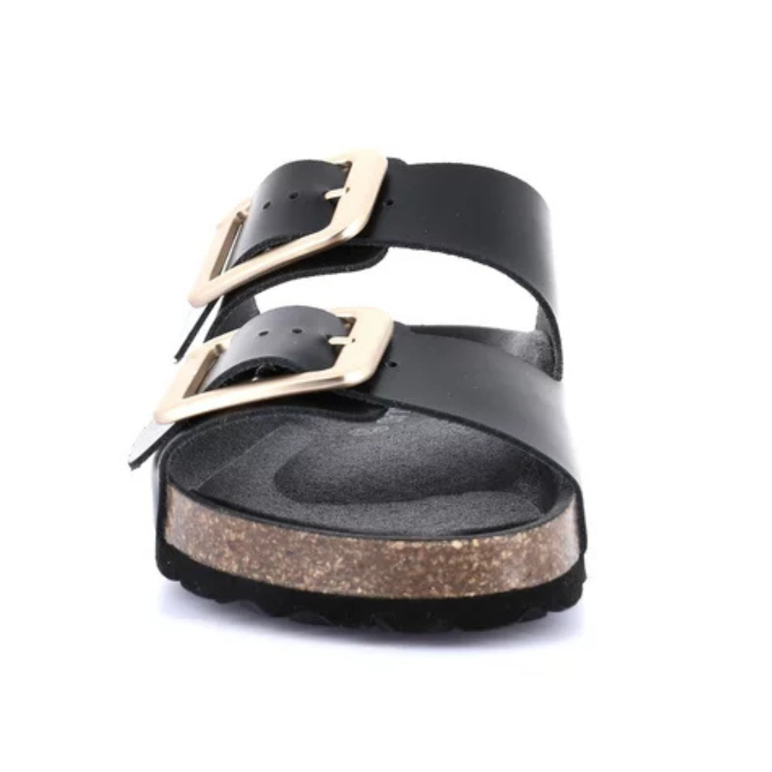 GRUNLAND Ciabatta ENNY full color con maxi fibbie Nera