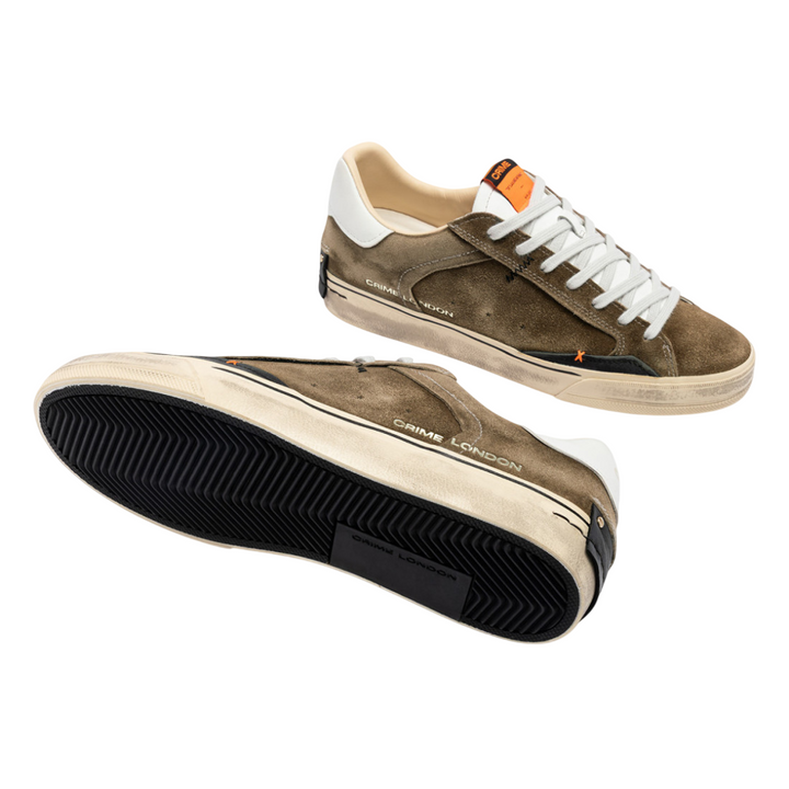 CRIME LONDON Sneaker Deconstructed Brown Flame