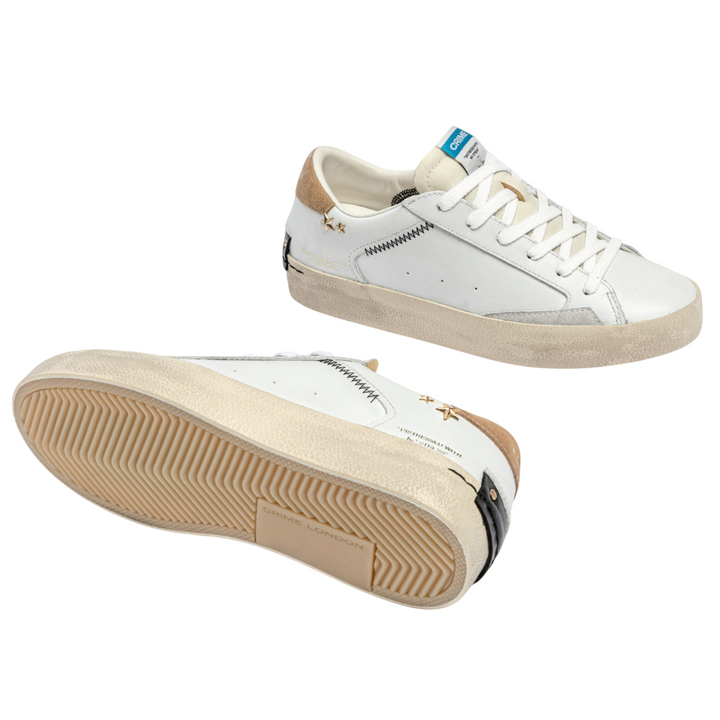 CRIME LONDON Sneaker Distressed White Amber