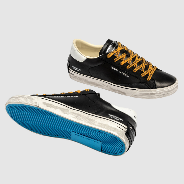 CRIME LONDON SNEAKER DISTRESSED DUSKY BLACK