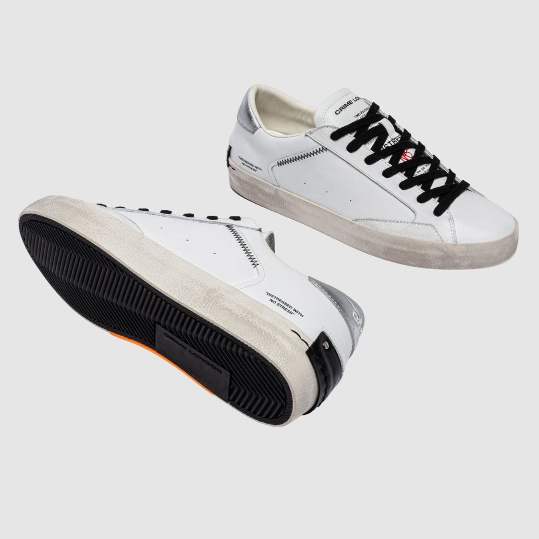 CRIME LONDON SNEAKER DISTRESSED METALLIC ORANGE