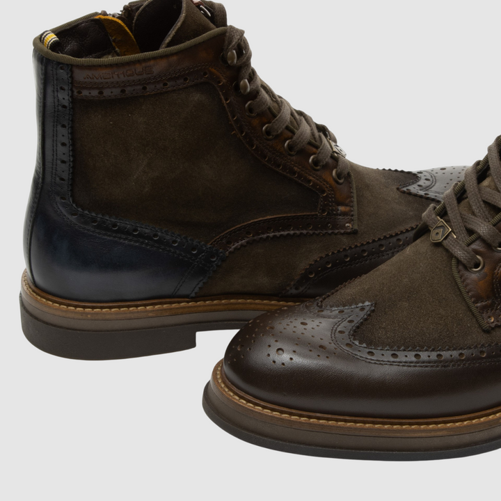 AMBITIOUS POLACCHINI BTR Brogue Boots MUSK COMBI