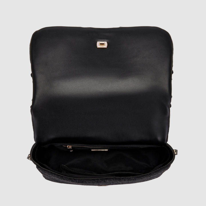 LA CARRIE Borsa a spalla Isabel Mongolia MEDIA BLACK