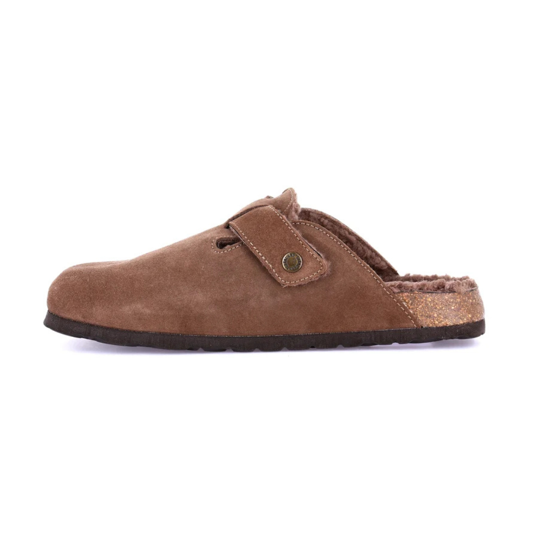 GRUNLAND BOBO Sabot Uomo Fodera in Teddy Terra