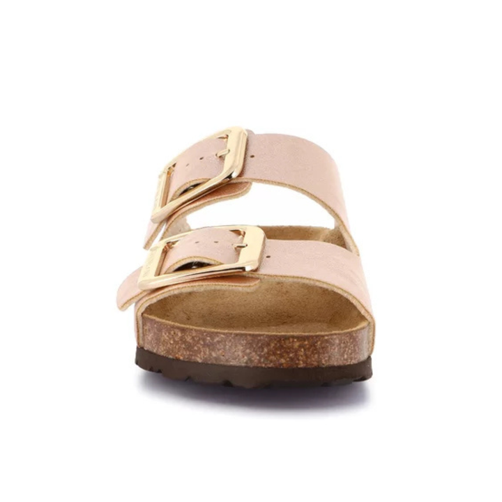 GRUNLAND Ciabatta ENNY Laminata con Maxi-Fibbie Cipria