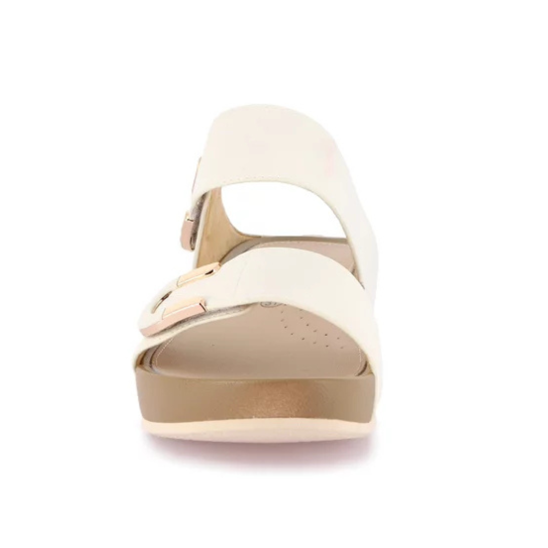 GRUNLAND DIRA Slipper with double hook-and-loop strap White