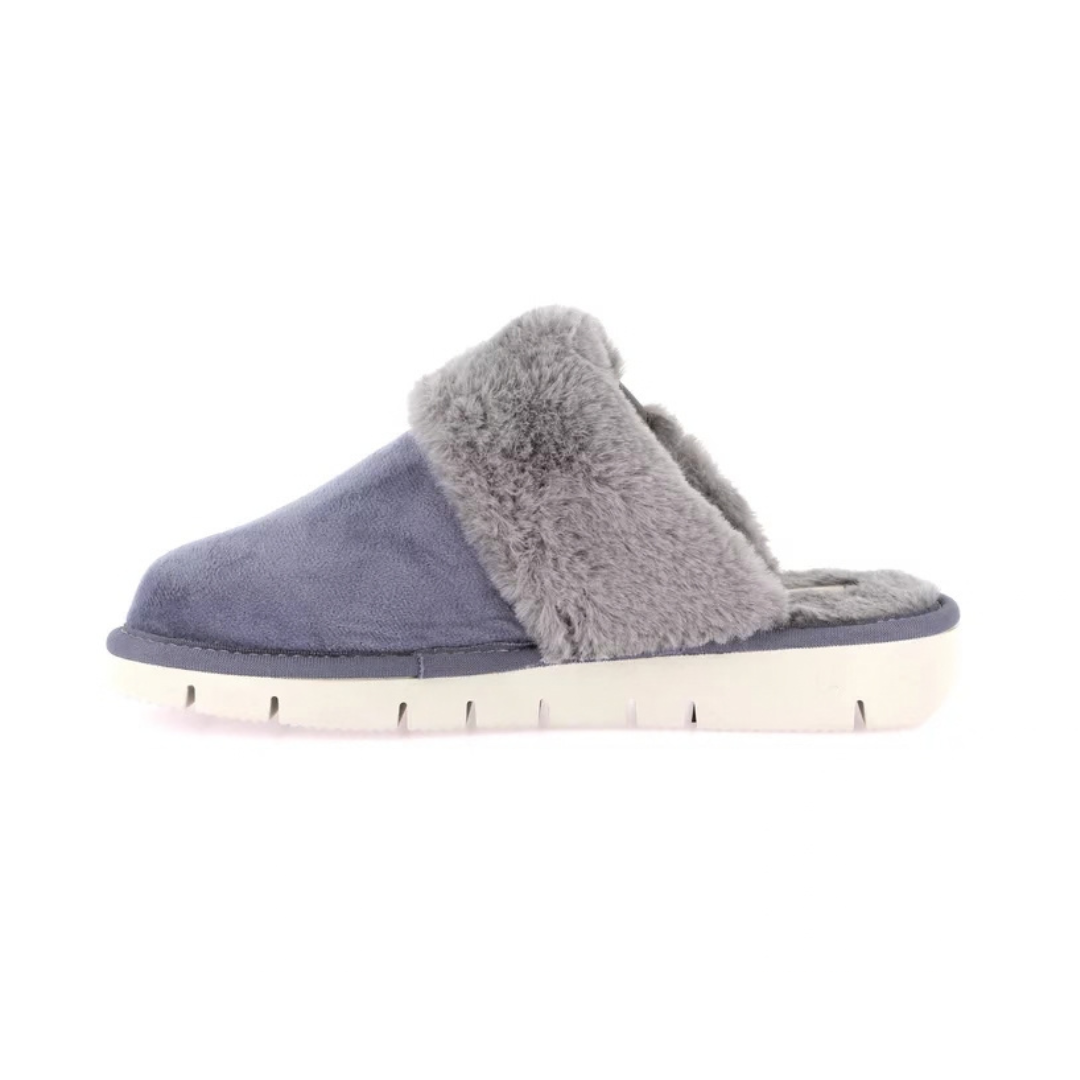GRUNLAND Loxi Ciabatta Eco Pelliccia Jeans