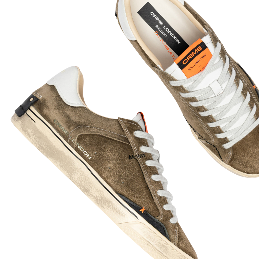 CRIME LONDON Sneaker Deconstructed Brown Flame
