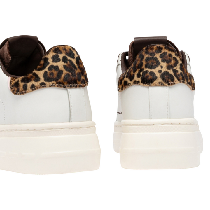 CRIME LONDON New Elevate White Cheetah Sneaker