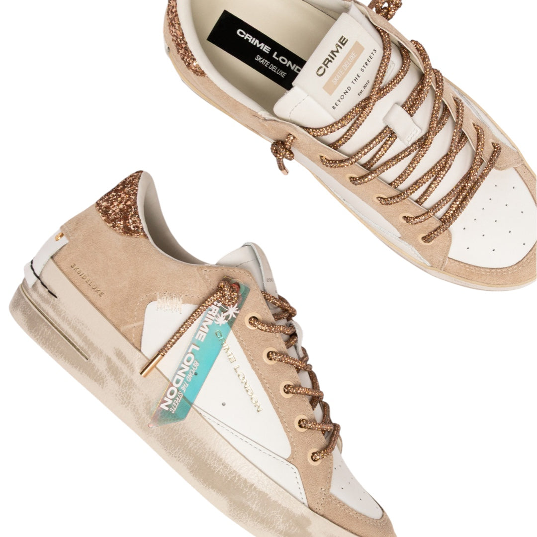 CRIME LONDON Sneaker SK8 Deluxe Wedge Champagne Dust