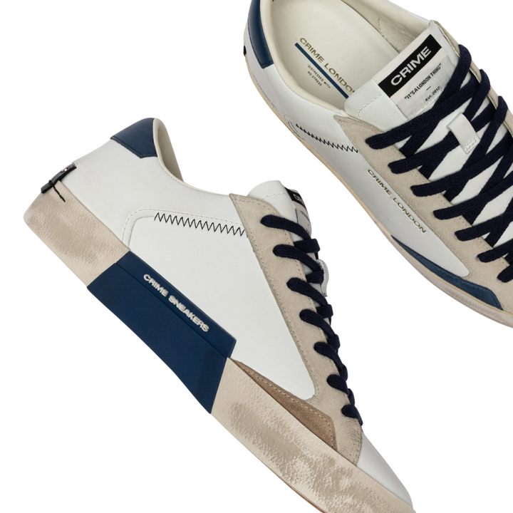 CRIME LONDON Sneaker Distressed Navy Blue