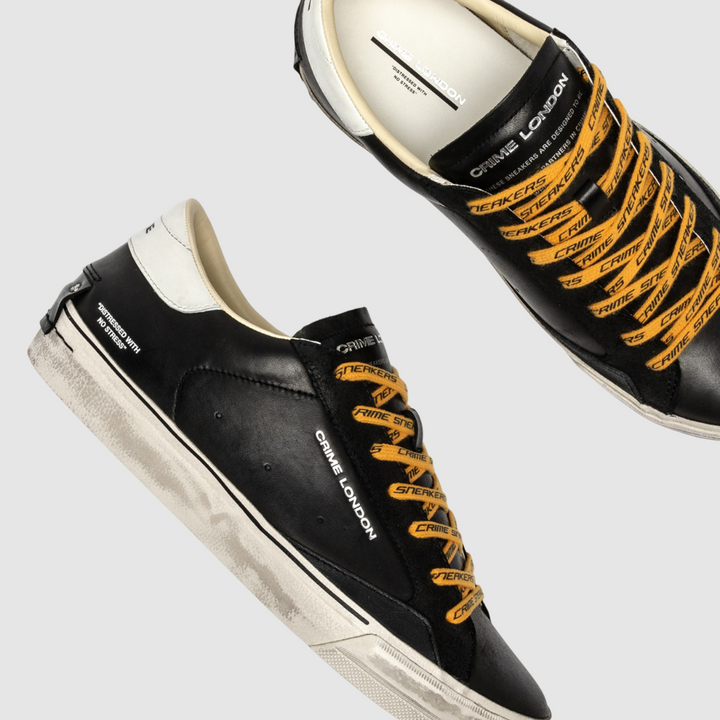 CRIME LONDON SNEAKER DISTRESSED DUSKY BLACK