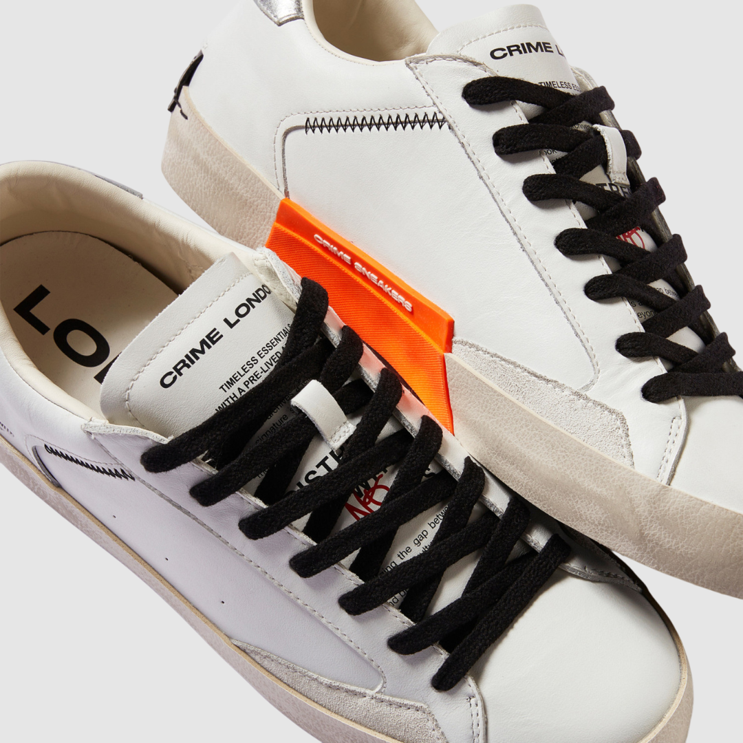 CRIME LONDON SNEAKER DISTRESSED METALLIC ORANGE