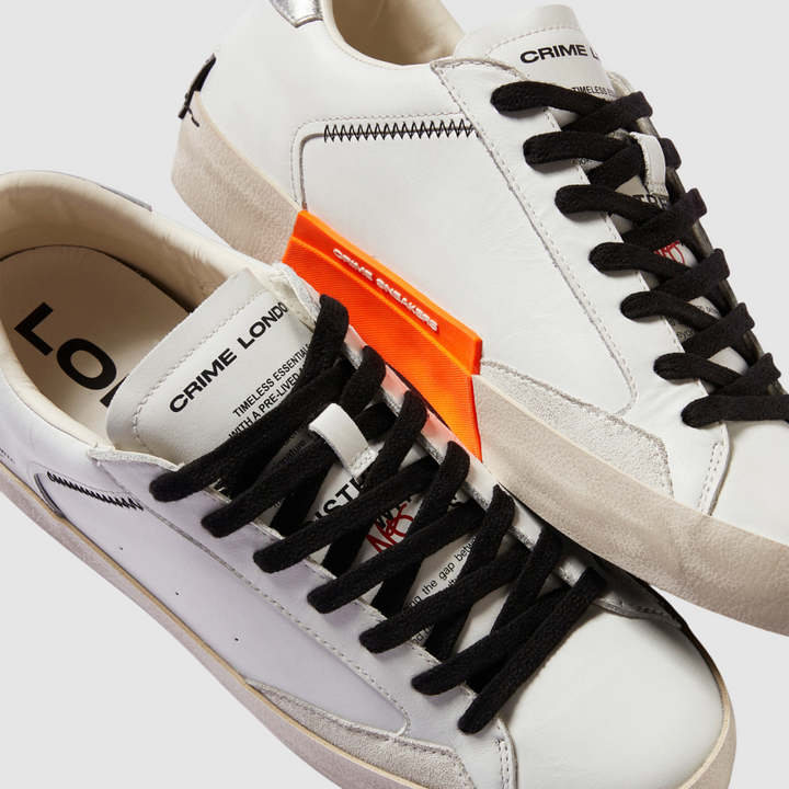 CRIME LONDON SNEAKER DISTRESSED METALLIC ORANGE