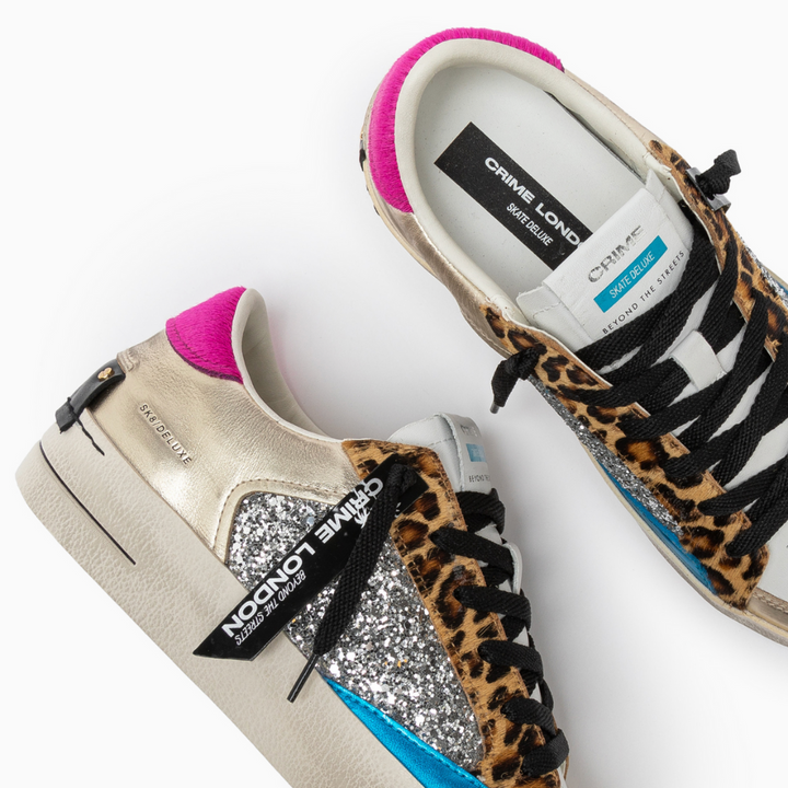 CRIME LONDON SK8 DELUXE LEOPARD SHINE