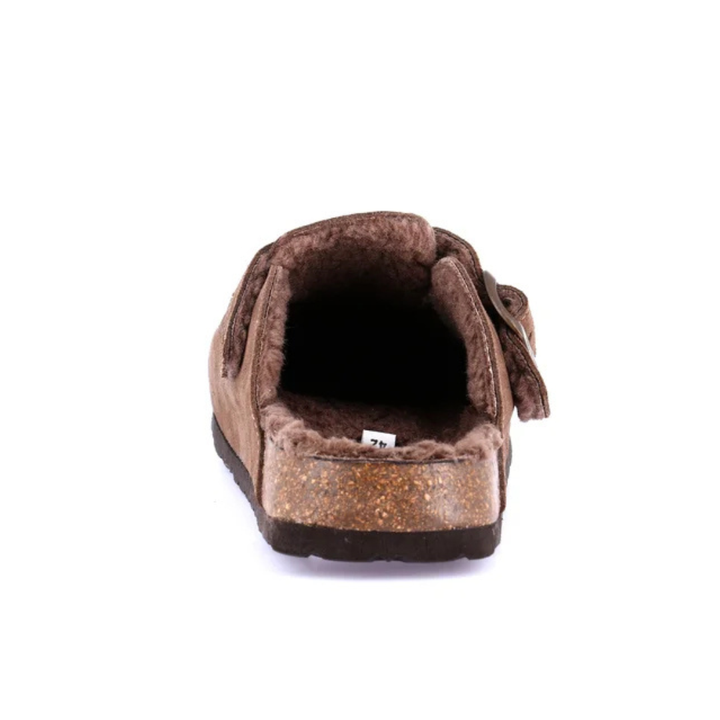 GRUNLAND BOBO Sabot Uomo Fodera in Teddy Terra