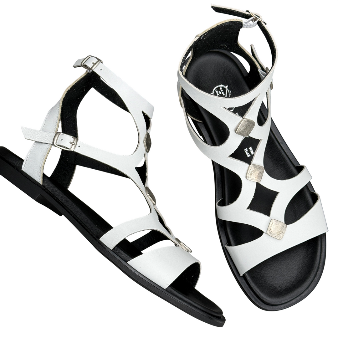 PLAY Sandalo Bianco Due Fibbie