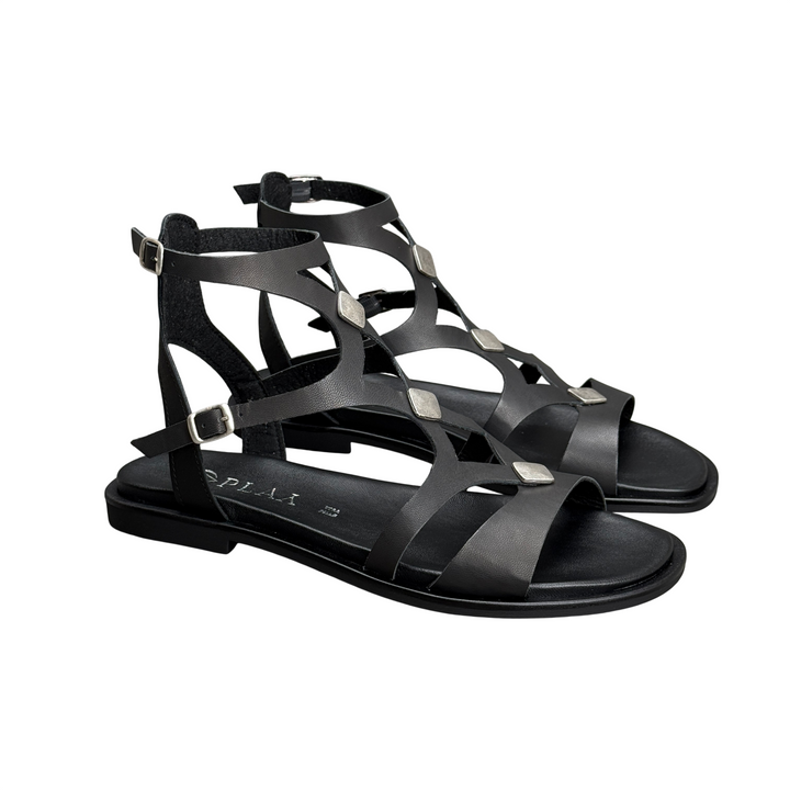 PLAY Sandalo Nero Due Fibbie