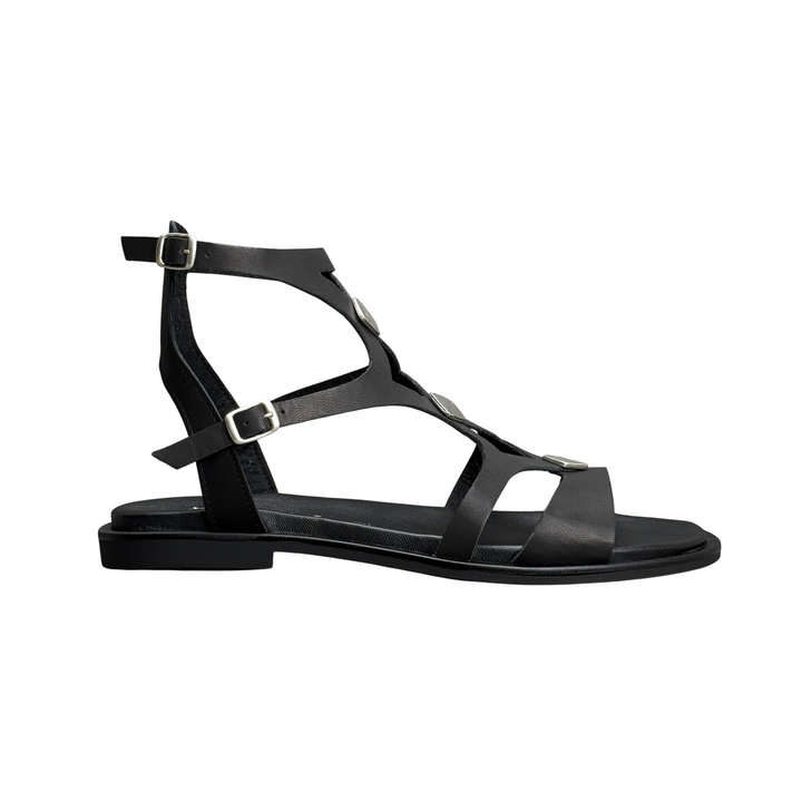 PLAY Sandalo Nero Due Fibbie