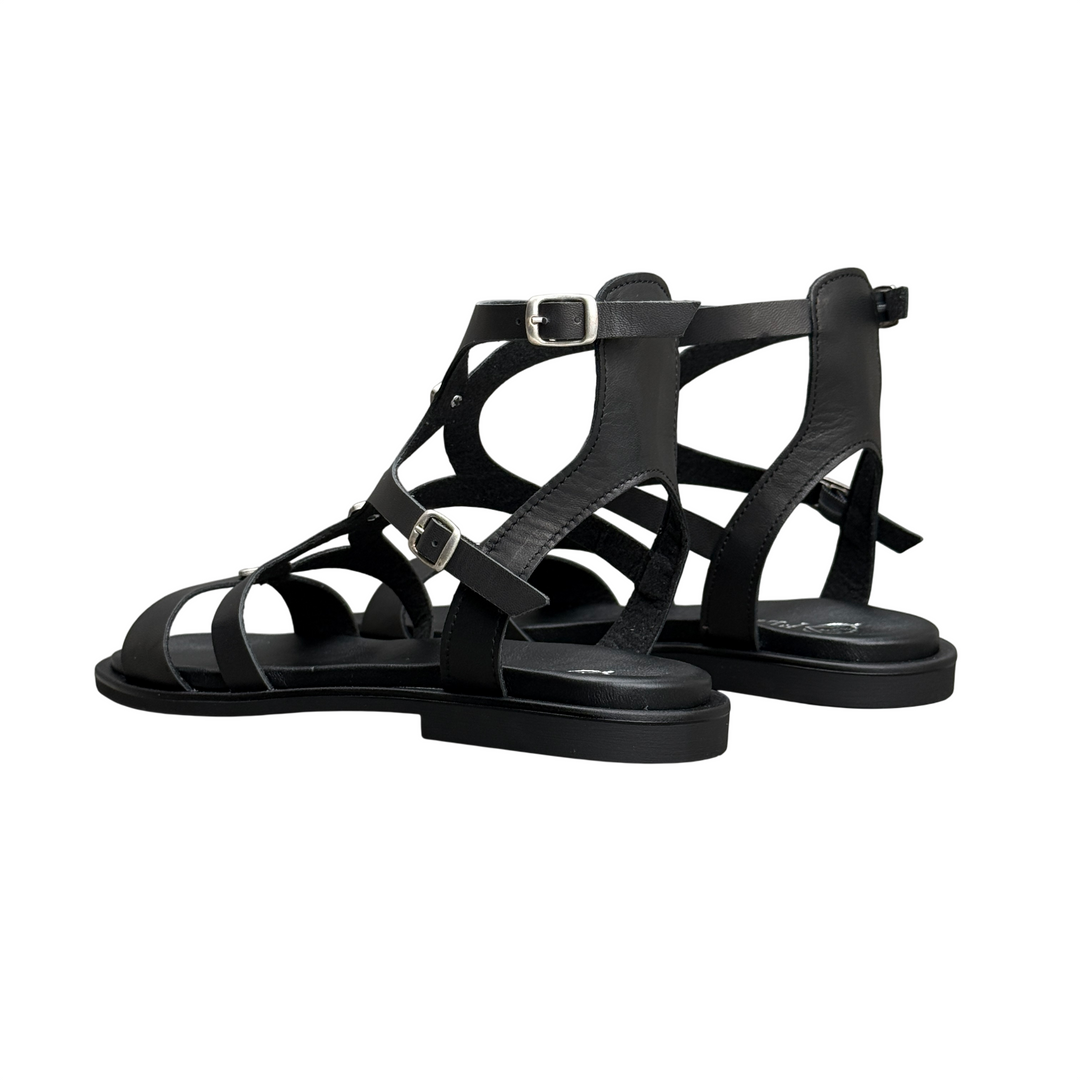 PLAY Sandalo Nero Due Fibbie