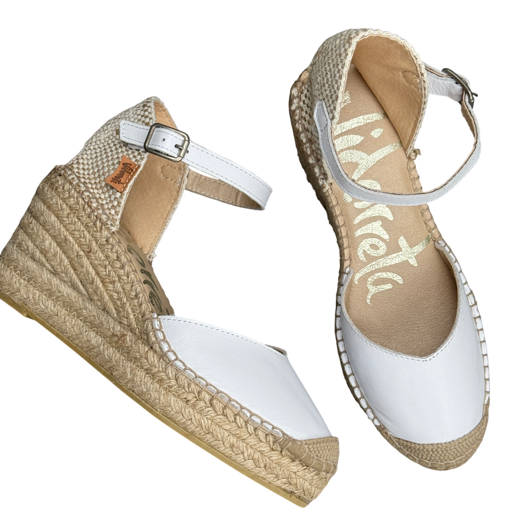 VIDORRETA Sandalo Espadrillas Zeppa Bianco 0313